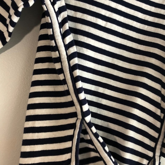 Leith Navy & White Nautical Striped Knit Top, XS - Picture 4 of 8